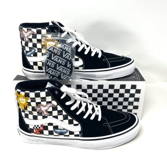 💖MEGA SALE💖Vans Sk8 Hi Men  Checkered Black White Skate Sun   VN0A5FCC89C - Picture 6 of 11